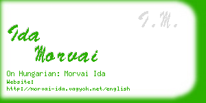 ida morvai business card